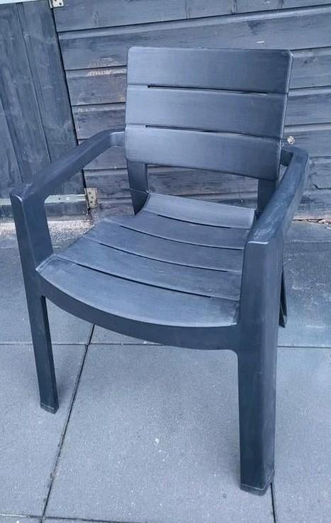 6 stuks Allibert tuinstoelen - Kunststof, stapelbaar, Tuin en Terras, Tuinstoelen, Ophalen, Gebruikt, Kunststof, Stapelbaar
