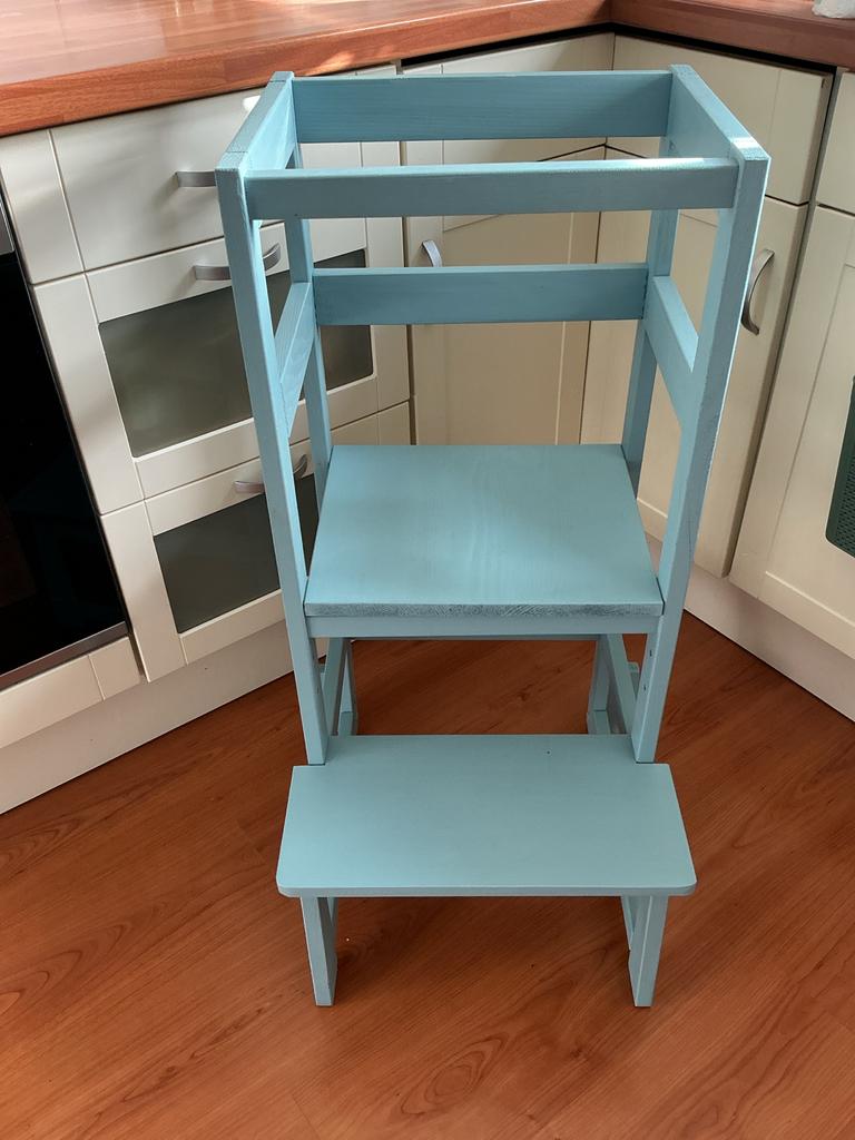 Montessori Leerstoel Antiek Blauw - Zo goed als nieuw, Kinderen en Baby's, Ophalen, Zo goed als nieuw, Overige typen