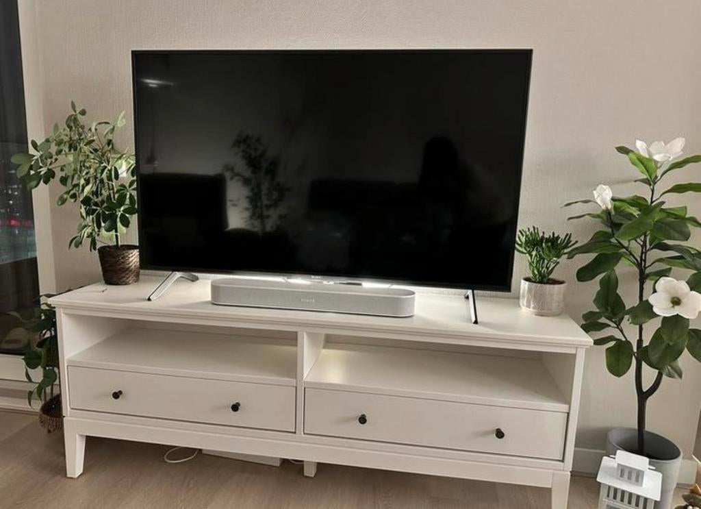 Wit TV meubel in chique landelijke stijl, Huis en Inrichting, Ophalen, 150 tot 200 cm, Zo goed als nieuw, Minder dan 100 cm