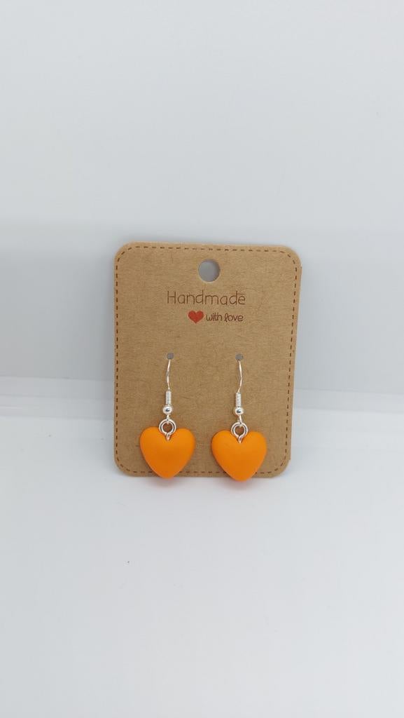 Oranje Hartjes Oorbellen, Sieraden, Tassen en Uiterlijk, Oorbellen, Nieuw, Hangers, Overige materialen, Oranje, Ophalen of Verzenden