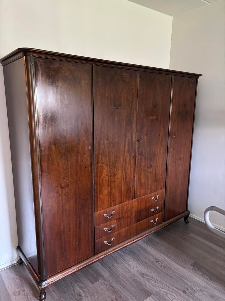 Linnenkast/ kledingkast hout, 200 cm of meer, Kersenhout, 150 tot 200 cm, 50 tot 75 cm