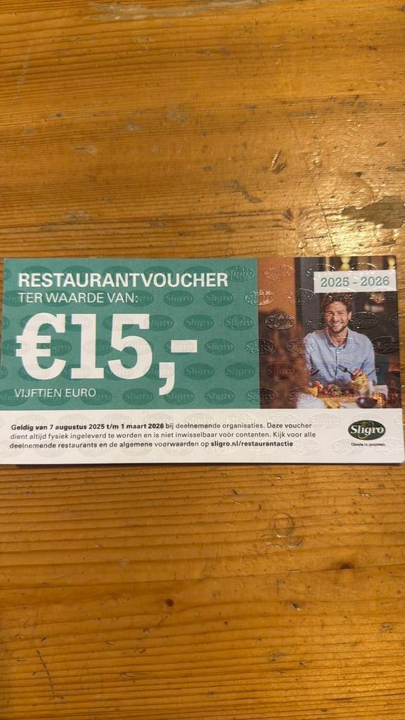 Gevraagd Sligrobonnen restaurantactie 2026, Twee personen, Overige soorten