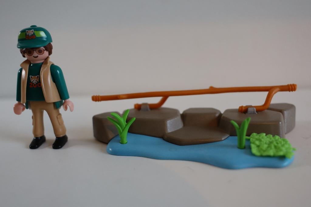 Playmobil, dierenverzorger met hekje, dierentuin, Ophalen of Verzenden, Zo goed als nieuw