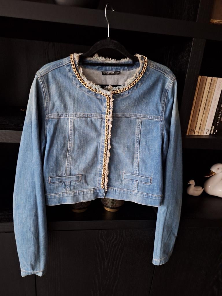 Jeans jasje Royal Chicks XL 38 40 42, Blauw, Maat 42/44 (L), Nieuw, Ophalen of Verzenden