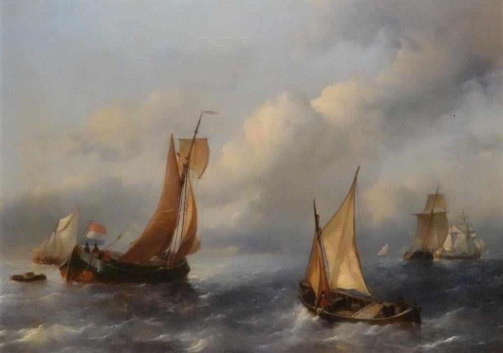 Antonie Waldorp 1803-1866, schilderij maritiem zeezicht, Antiek en Kunst, Kunst | Schilderijen | Klassiek, Ophalen