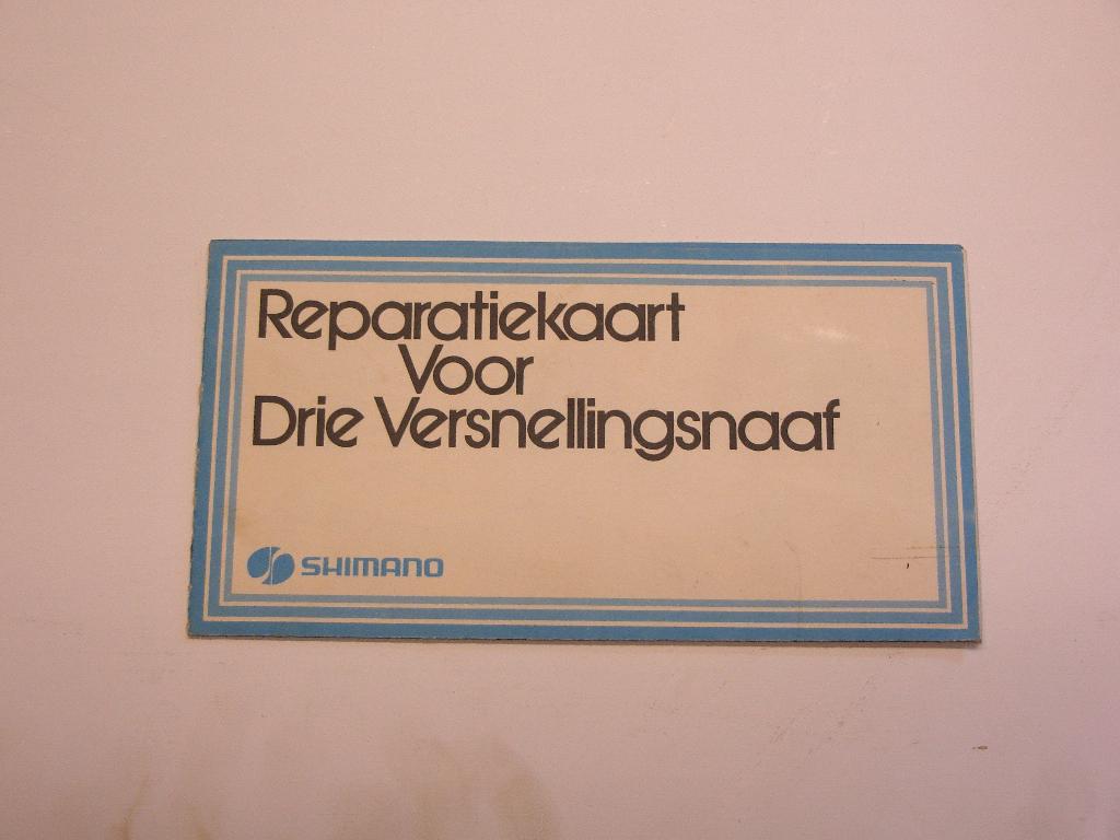 SHIMANO Reparatiekaart voor DRIE versnellingsnaaf, Ophalen of Verzenden, Nieuw