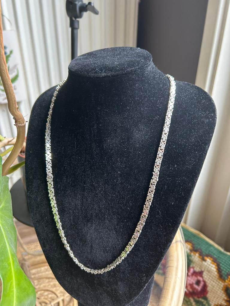 Zilveren koningsketting 925, Sieraden, Tassen en Uiterlijk, Kettingen, Ophalen of Verzenden, Zo goed als nieuw, Zilver