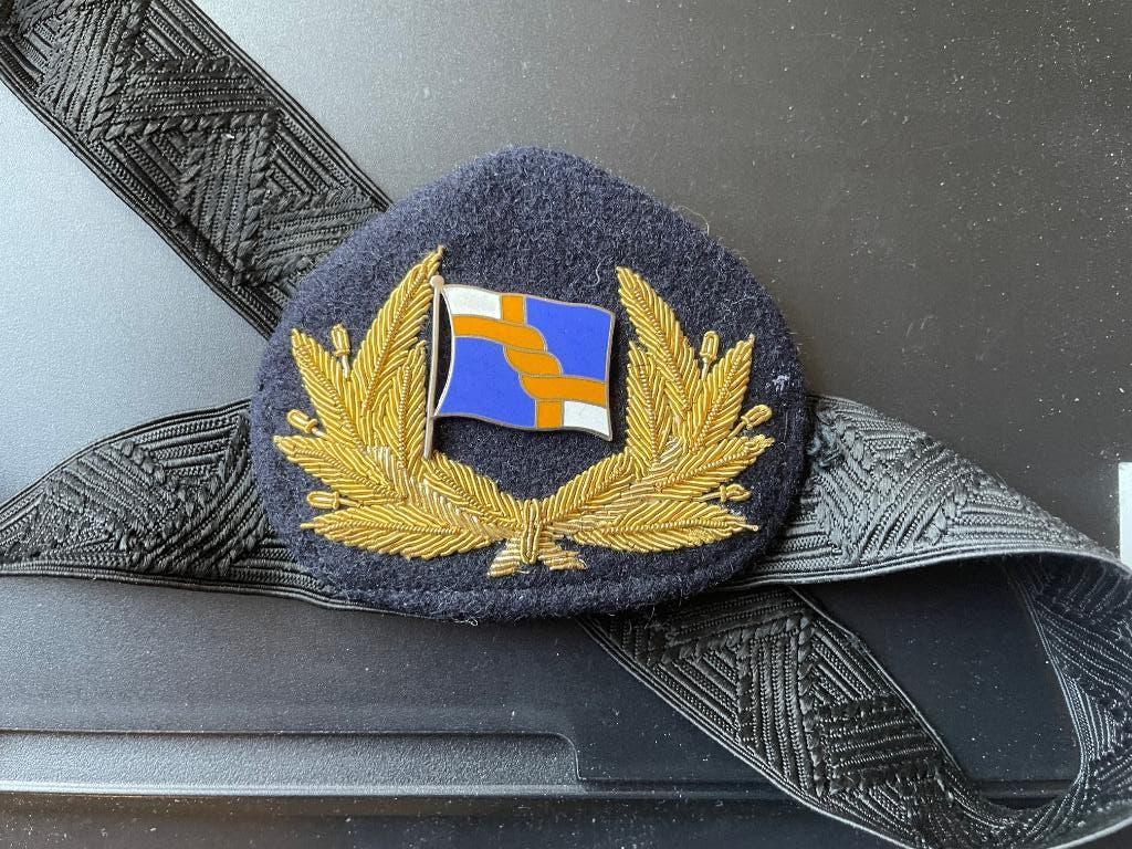 petembleem pet embleem Nedlloyd met lint email, Ophalen of Verzenden, Gebruikt, Gebruiksvoorwerp