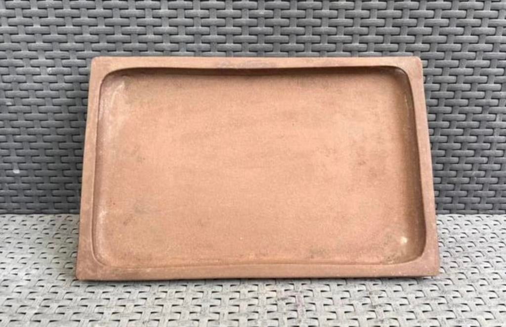 Bonsai onderzetter bruin ongeglazuurd aardewerk 36,3x23,5x3, Binnen, Ophalen of Verzenden, Zo goed als nieuw, Aardewerk