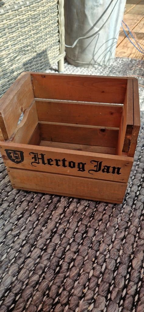 Houten Hertog Jan kratje - Decoratief en functioneel, Huis en Inrichting, Woonaccessoires | Kisten, Gebruikt, Minder dan 50 cm