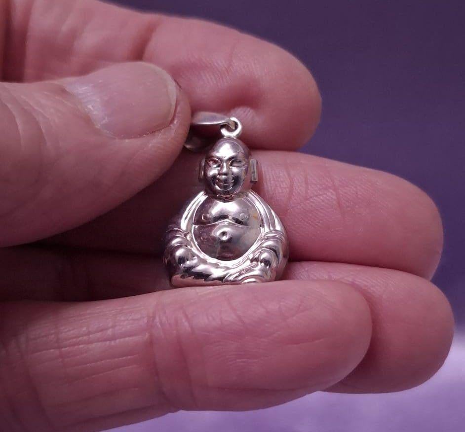 Leuke zilveren Boeddha kettinghanger, Overige voorstellingen, Verzenden, Nieuw, Zilver