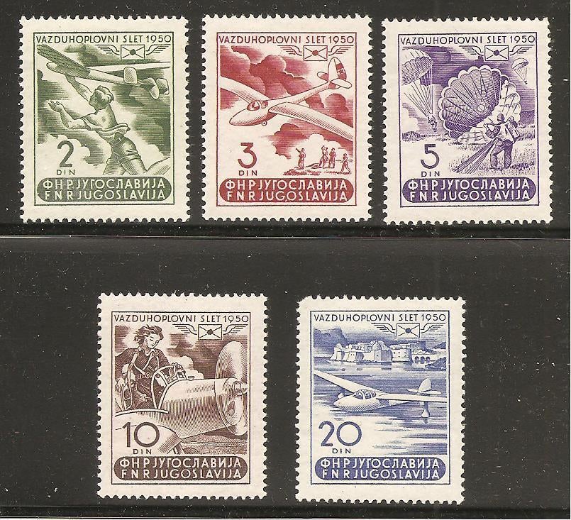 Joegoslavie luchtpostzegels Yvert nrs 27 t/m 31, Verzenden, Overige landen, Postfris