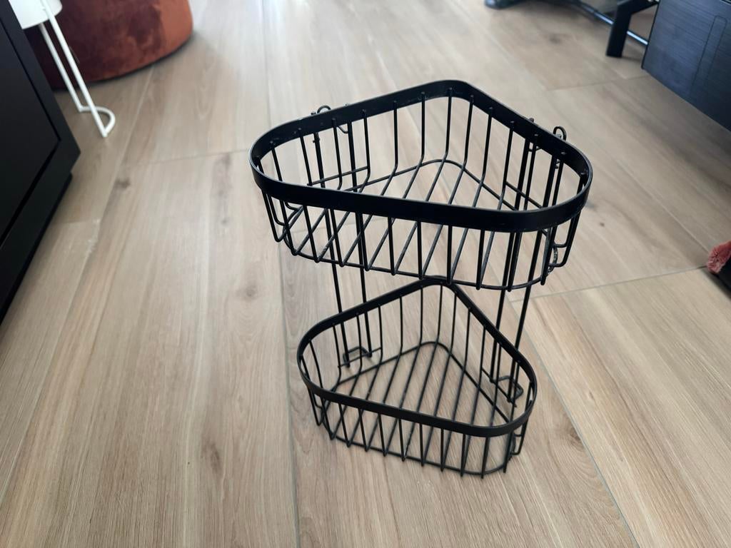 Zwart zeeprek douche badkamer - 2 laags hoekrek, Ophalen, Nieuw, Zwart, Overige typen
