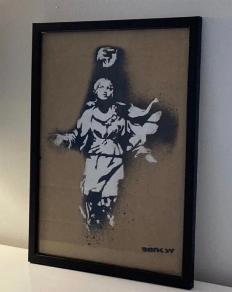 Banksy : werk beperkt tot 50 exemplaren. ingelijst verkocht, Antiek en Kunst, Ophalen of Verzenden