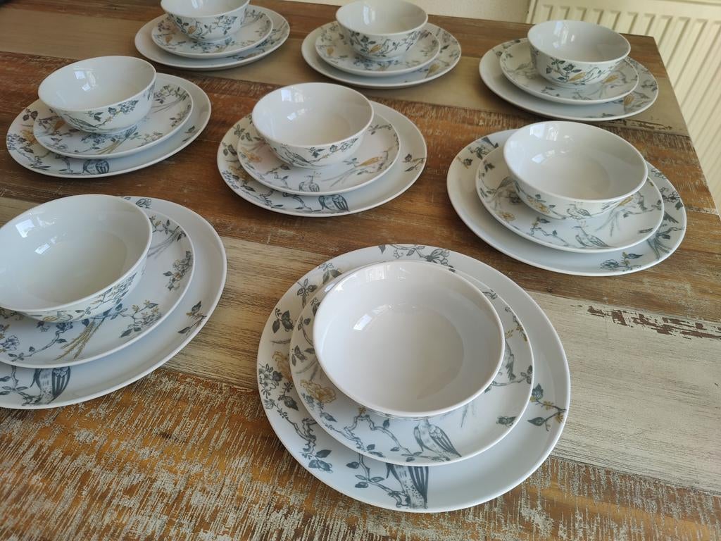 Villeroy en Boch Vivo Ah servies Peacock 8 delig, Ophalen of Verzenden, Zo goed als nieuw, Bord(en), Overige stijlen