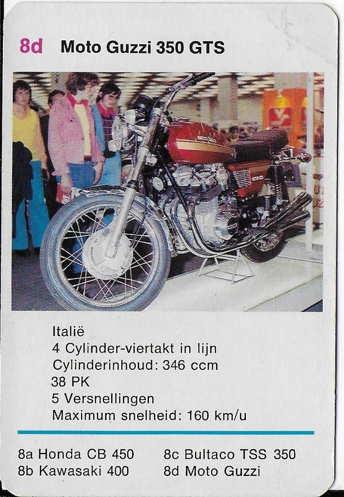 M12 motorkaartje Moto Guzzi 350 GTS ( 8d ), Ophalen of Verzenden, Zo goed als nieuw, Motoren