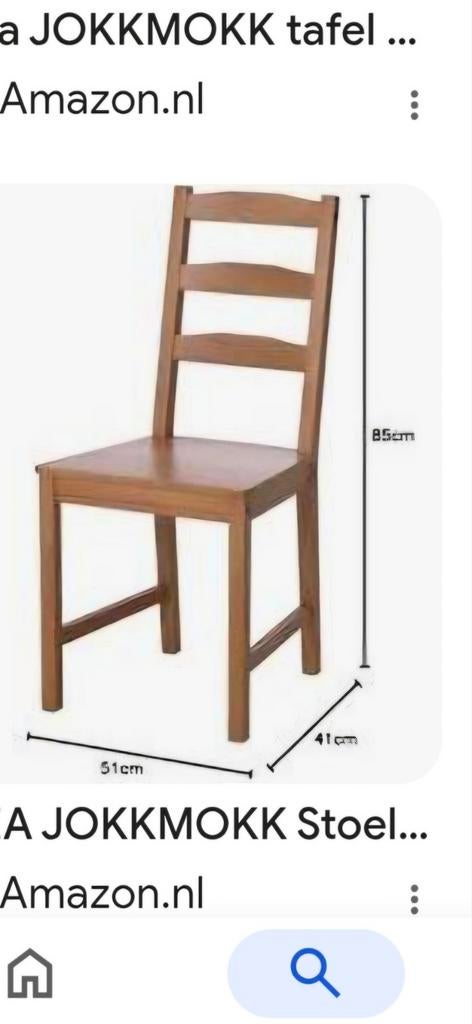 4x Nieuwe IKEA JOKKMOKK houten eetkamerstoelen (ongeopend), Ophalen, Nieuw, Vier, Hout