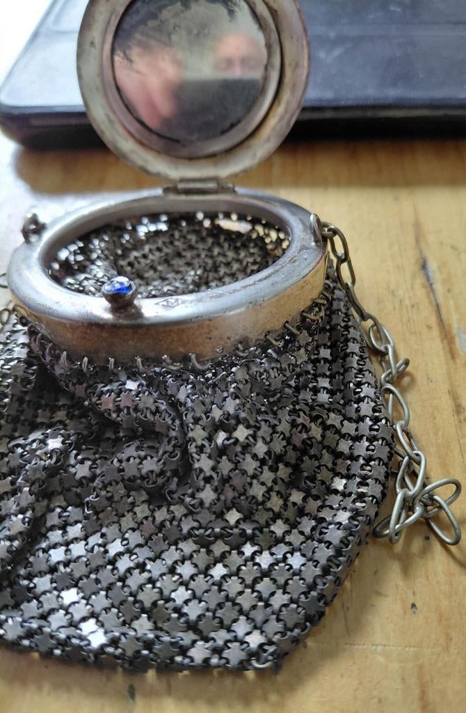 malienkolder beursje,ANTIEK KLEDERDRACHT UNIEK, Antiek en Kunst, Antiek | Goud en Zilver, Verzenden