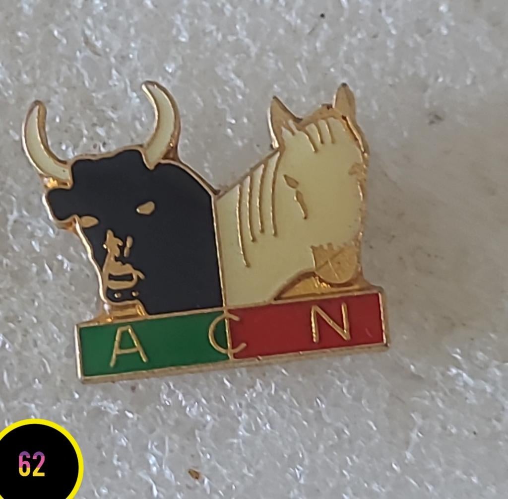 Vintage Pin Stier en Paard ACN, Verzenden