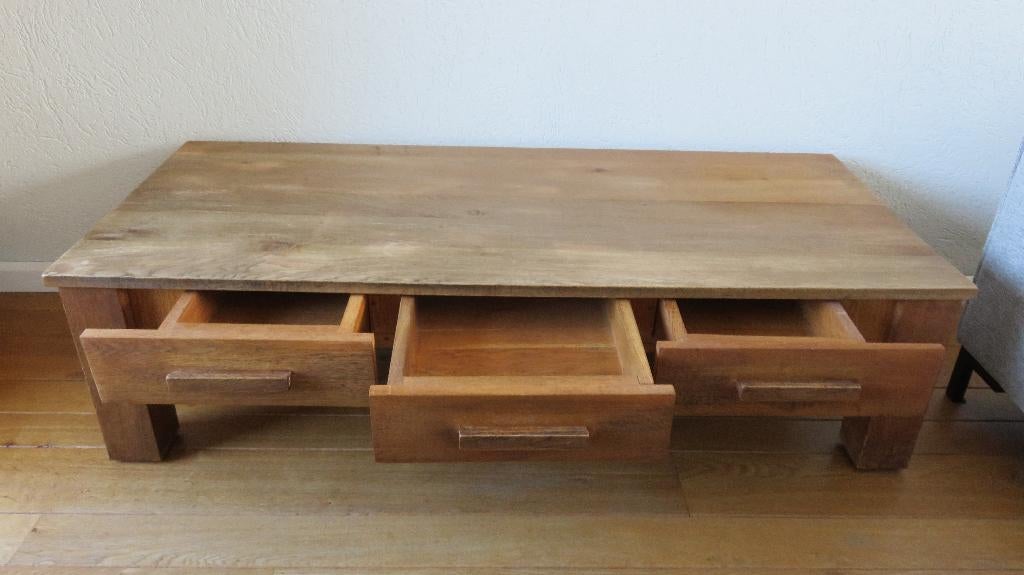 Showroom staat Teakhouten robust dressoir 140 x 60 x 38 cm, Huis en Inrichting, Kasten | Dressoirs, Zo goed als nieuw, 100 tot 150 cm