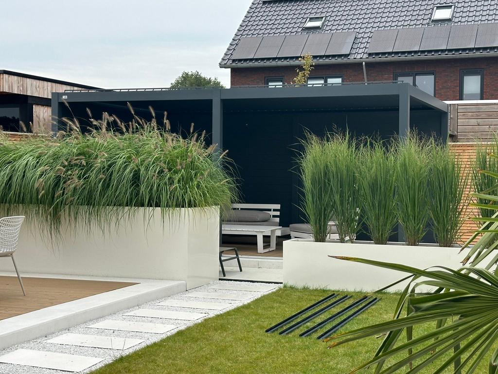 Luxe Lamella Overkapping 570x400x250 met Kantelbaar Dak, Ophalen, Zo goed als nieuw, Tuinpaviljoen