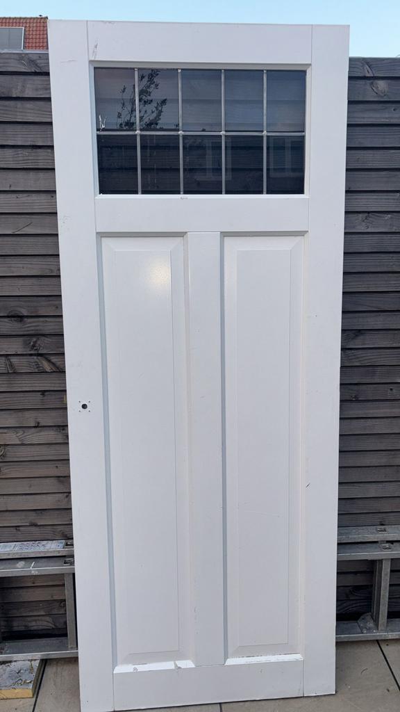 Paneeldeur met glas in lood, Ophalen, Binnendeur, 200 tot 215 cm, Glas