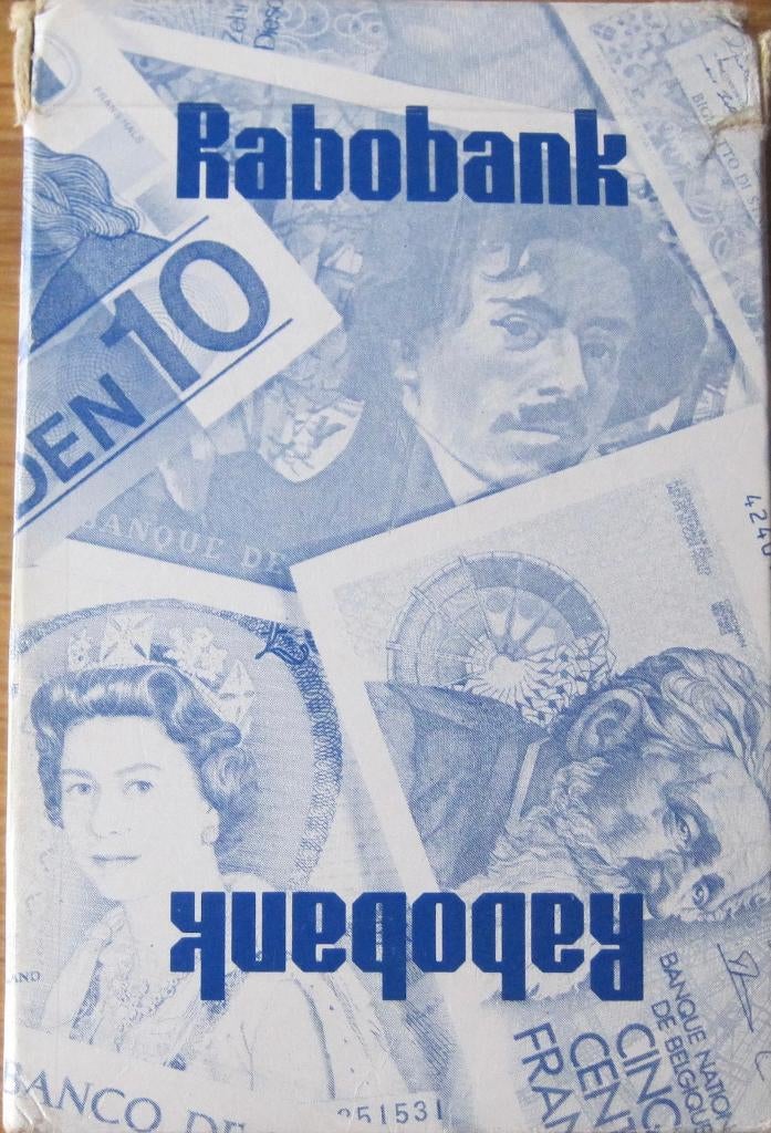 kwartetspel van de RABO Bank met geldbiljetten - 1983, Ophalen of Verzenden, Zo goed als nieuw, Kwartet(ten)
