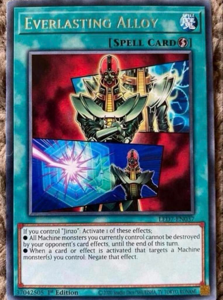Yu-Gi-Oh! Everlasting Alloy LED7 1st Ed Jinzo !, Hobby en Vrije tijd, Verzamelkaartspellen | Yu-gi-Oh!, Zo goed als nieuw, Losse kaart