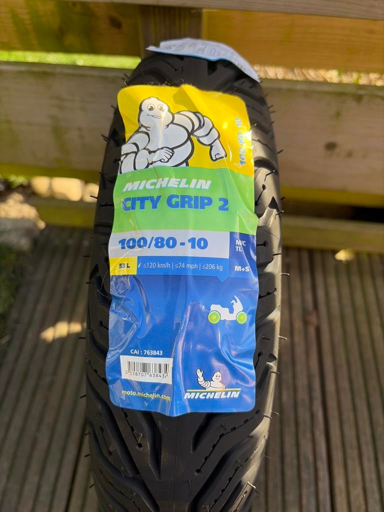 Nieuwe Michelin City Grip 2 Scooterband 100/80-10, Fietsen en Brommers, Ophalen of Verzenden, Nieuw, Overige typen, Overige merken
