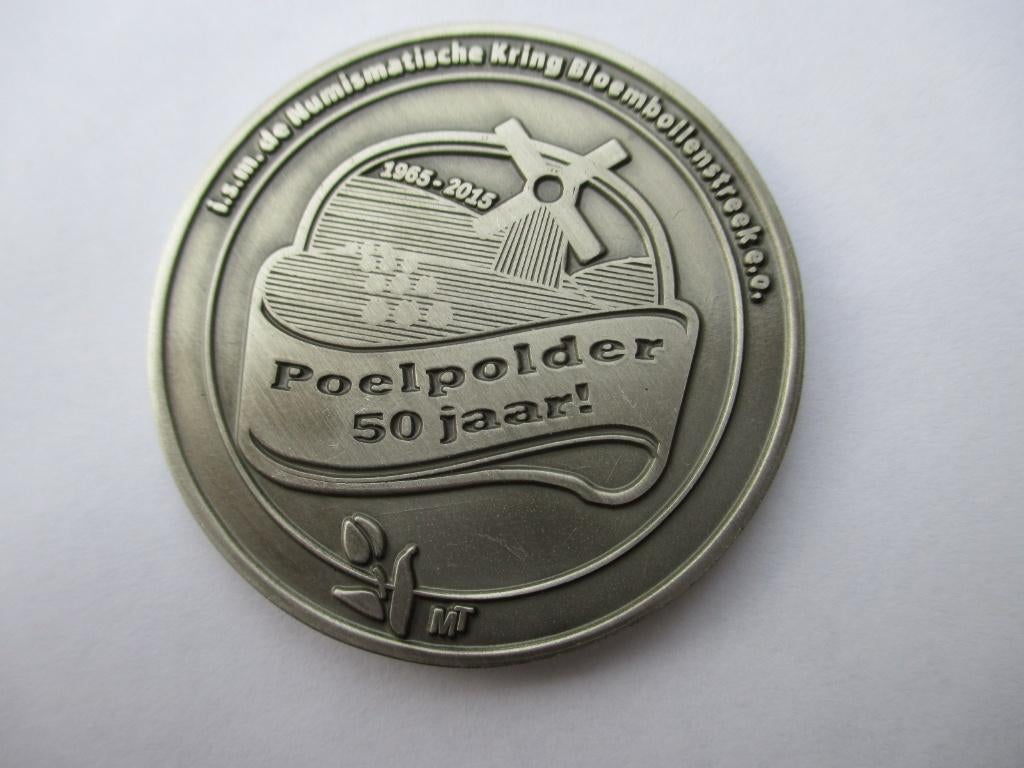 Poelpolder Lisse 50 jaar 2015, Postzegels en Munten, Penningen en Medailles, Ophalen of Verzenden, Overige materialen, Nederland