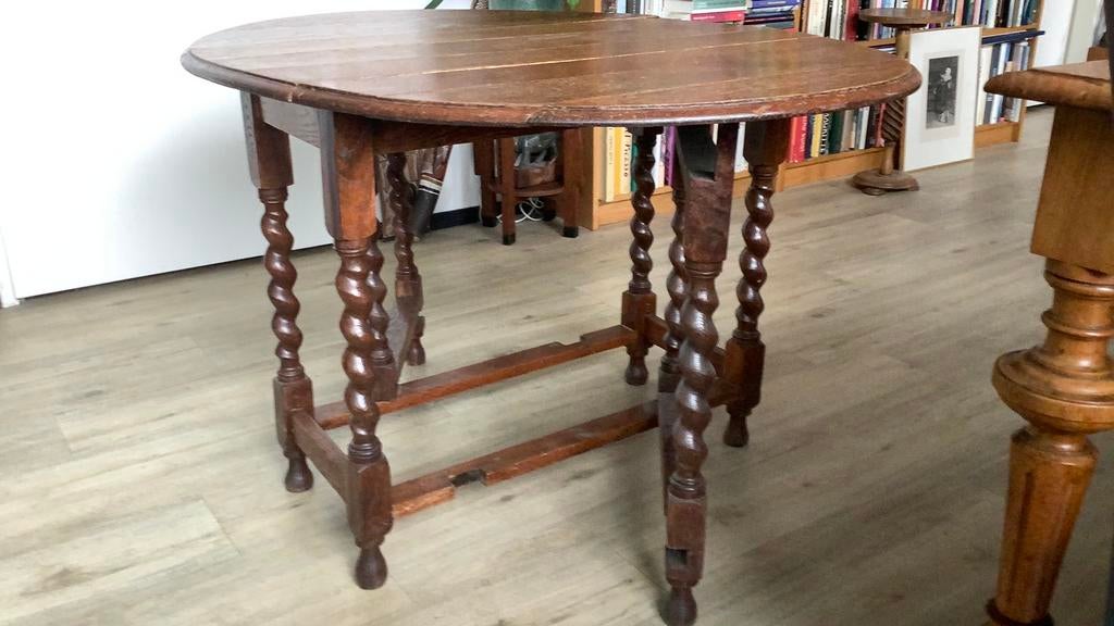 Hangoortafel, eiken, functioneert goed, Ophalen, Gebruikt, Vintage of antiek