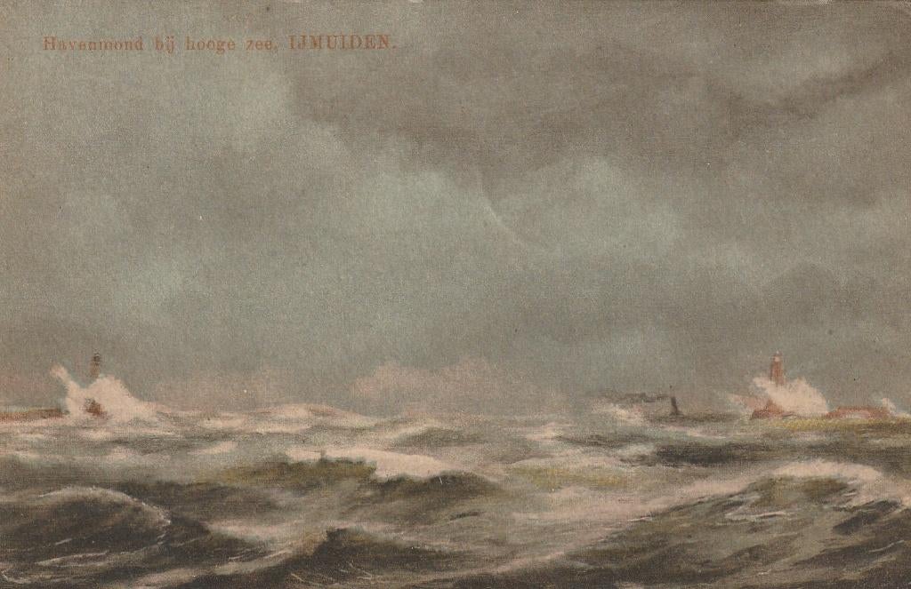 IJmuiden havenmond, Ophalen of Verzenden, Voor 1920, Gelopen, Noord-Holland