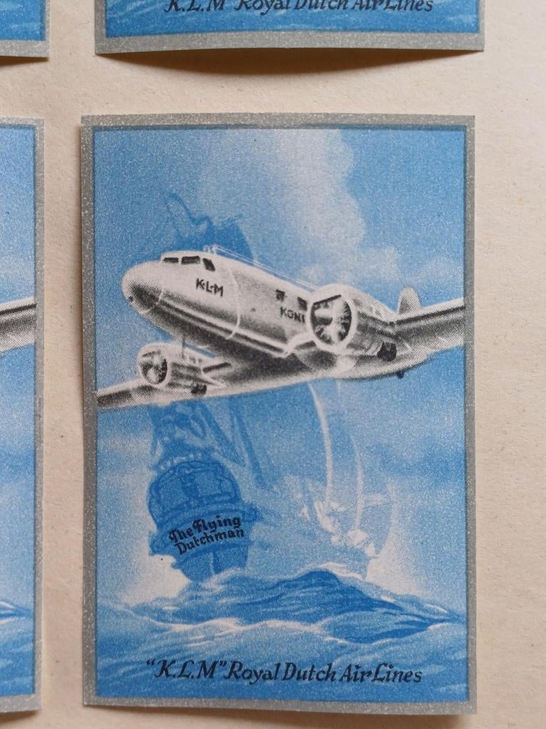 4 Ongebruikte Dertiger Jaren KLM Flying Dutchman Labels € 10, Verzamelen, Ophalen, Zo goed als nieuw, Overige typen