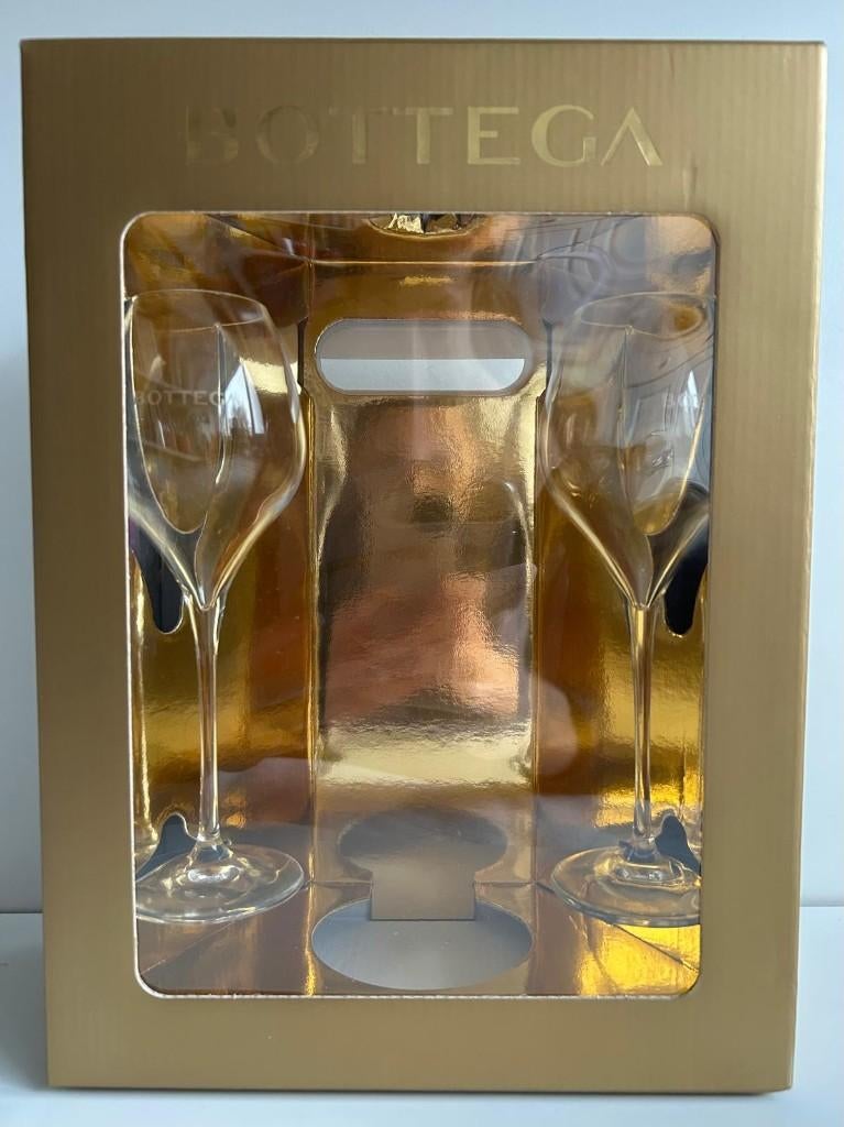 Bottega Mooie wijn/champagne glazen - Leuke cadeautip Nieuw, Verzamelen, Ophalen of Verzenden, Zo goed als nieuw, Overige typen