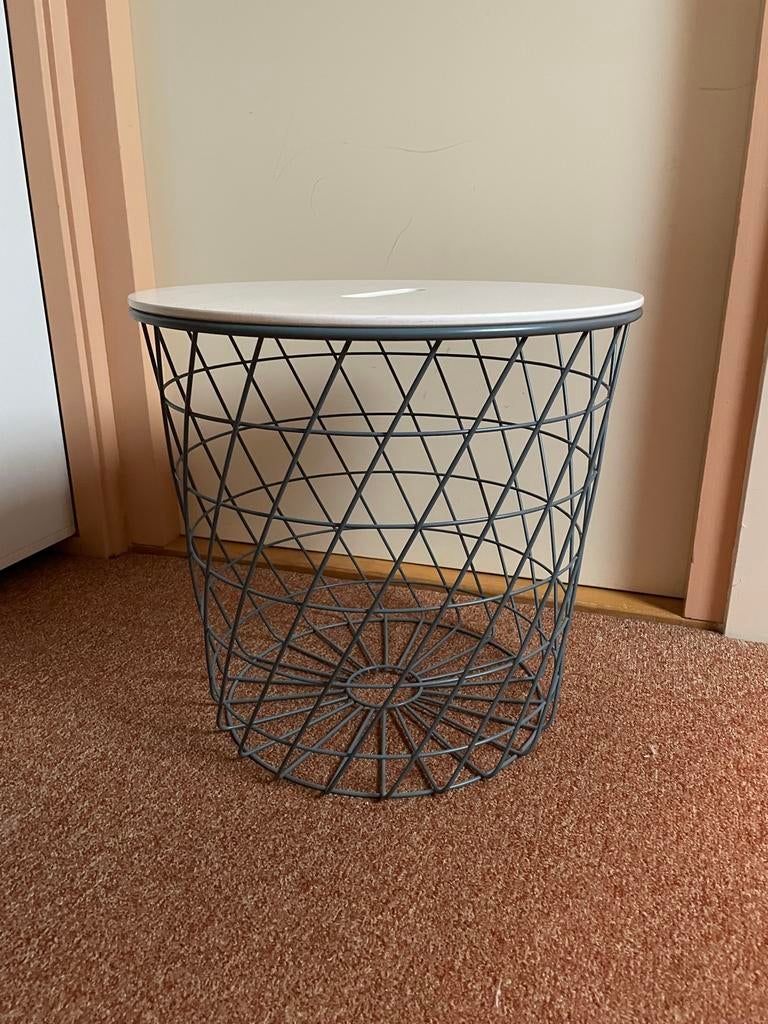 IKEA Kvistbro bijzettafel grijs/groen met opbergruimte, Huis en Inrichting, Ophalen, Minder dan 45 cm, Minder dan 55 cm, Gebruikt