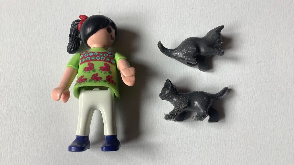 Playmobil meisje met kittens poezen katten, Ophalen, Gebruikt, Los playmobil