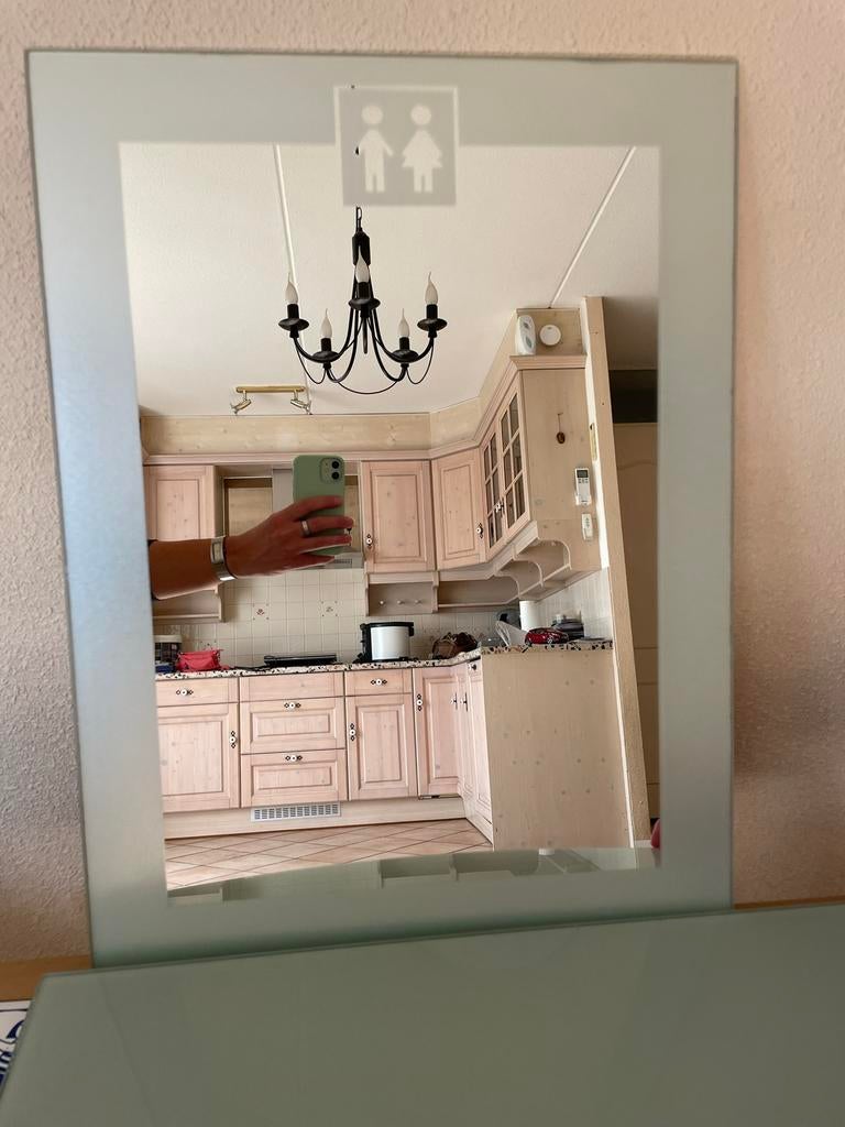 Spiegel voor in de wc of badkamer, Huis en Inrichting, Woonaccessoires | Spiegels, Ophalen, Minder dan 50 cm, Zo goed als nieuw