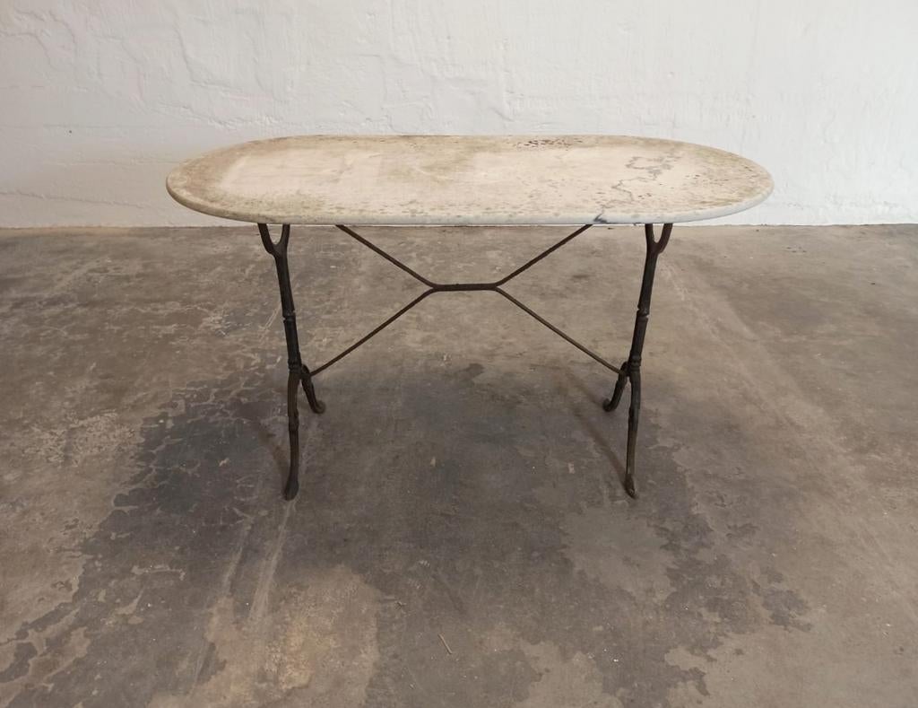 Marmeren blad tuintafel bistro tafel, Ophalen, Tweedehands, Tweedehands, Metaal