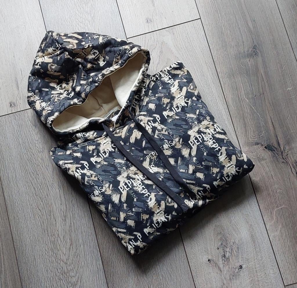 PEPE JEANS Hoodie zwart beige XL🙂, Beige, Maat 42/44 (L), Nieuw, Ophalen of Verzenden