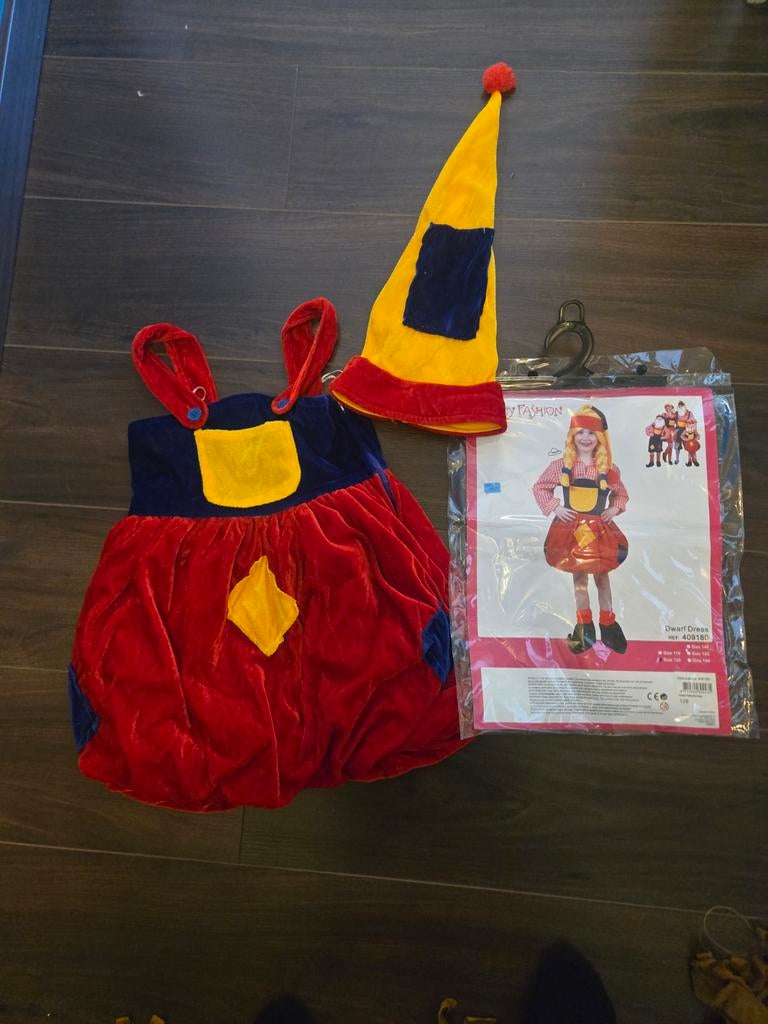 Kabouter kostuum meisje maat 128, Ophalen of Verzenden, Zo goed als nieuw, 122 t/m 128