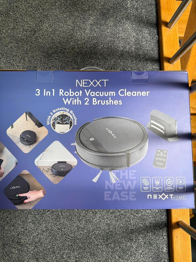 Nieuwe Nexxt 3-in-1 Robot Stofzuiger met 2 Borstels, Witgoed en Apparatuur, Stofzuigers, Nieuw, Robotstofzuiger, Ophalen
