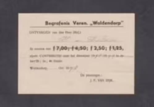 Woldendorp Begrafenis Ver. Woldendorp H. van Delden 1948., Ophalen of Verzenden, Zo goed als nieuw