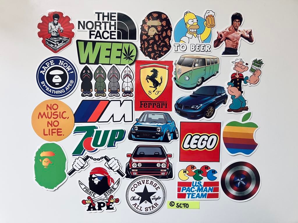 Stickers The North Face LEGO Volkswagen MK1 MK2 auto cartoon, Ophalen of Verzenden, Nieuw, Overige typen