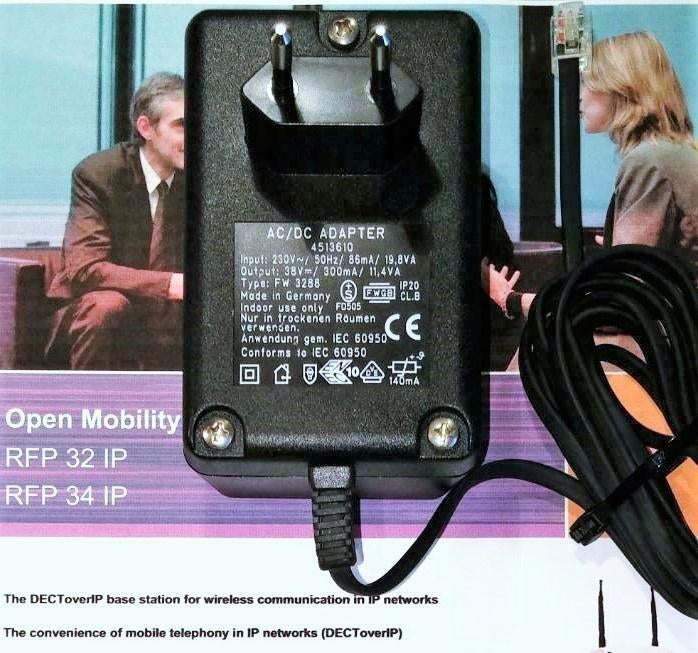 FRIWO FW3288 38V 0.3A RFP L32 IP Adapter 4513610 Avaya Mitel, Ophalen of Verzenden, Zo goed als nieuw, Toebehoren