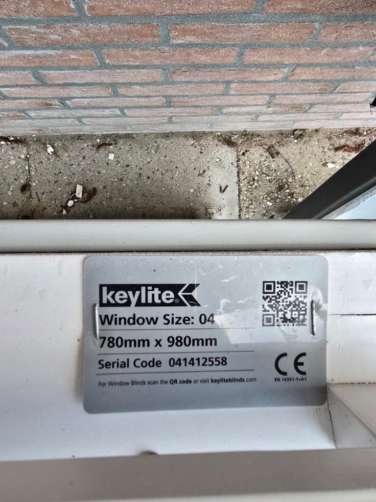 Keylite Dakraam 780x980mm, Ophalen, Gebruikt, 80 tot 120 cm, 80 tot 120 cm