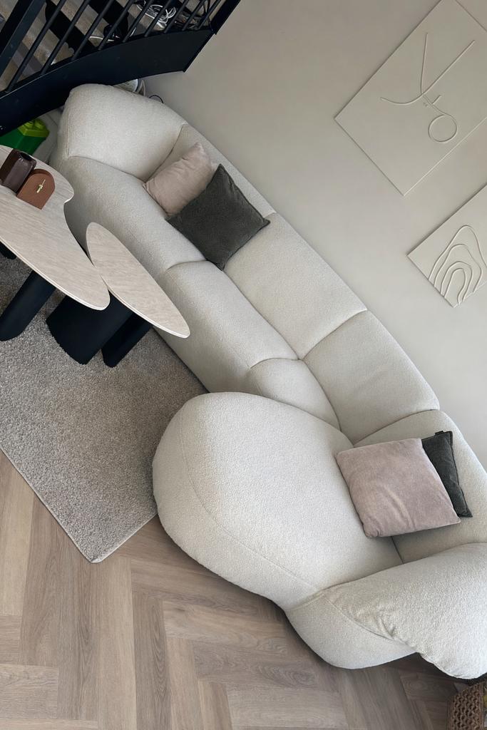 Hoekbank Leolux Gynko teddy boucle beige, Ophalen, Hoekbank, Zo goed als nieuw, Stof