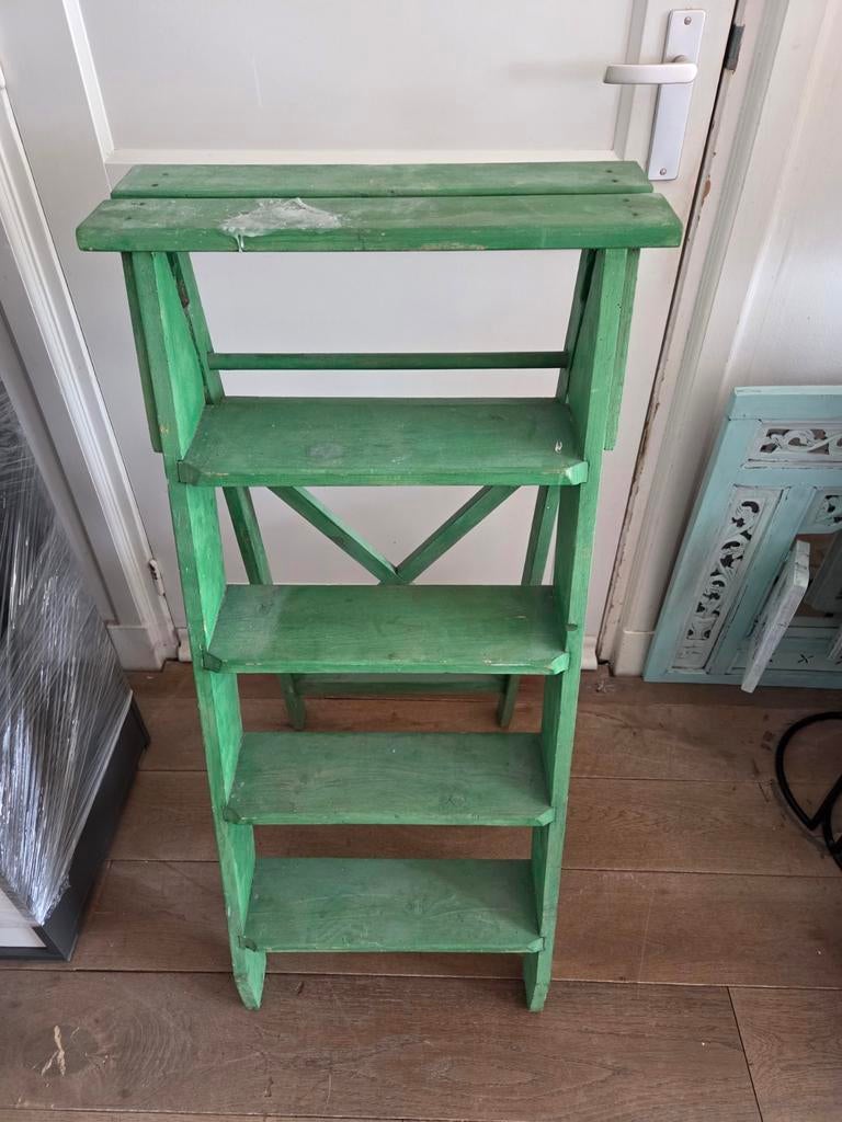 Massief houten trapje, Ophalen, Gebruikt, Trap, Minder dan 2 meter