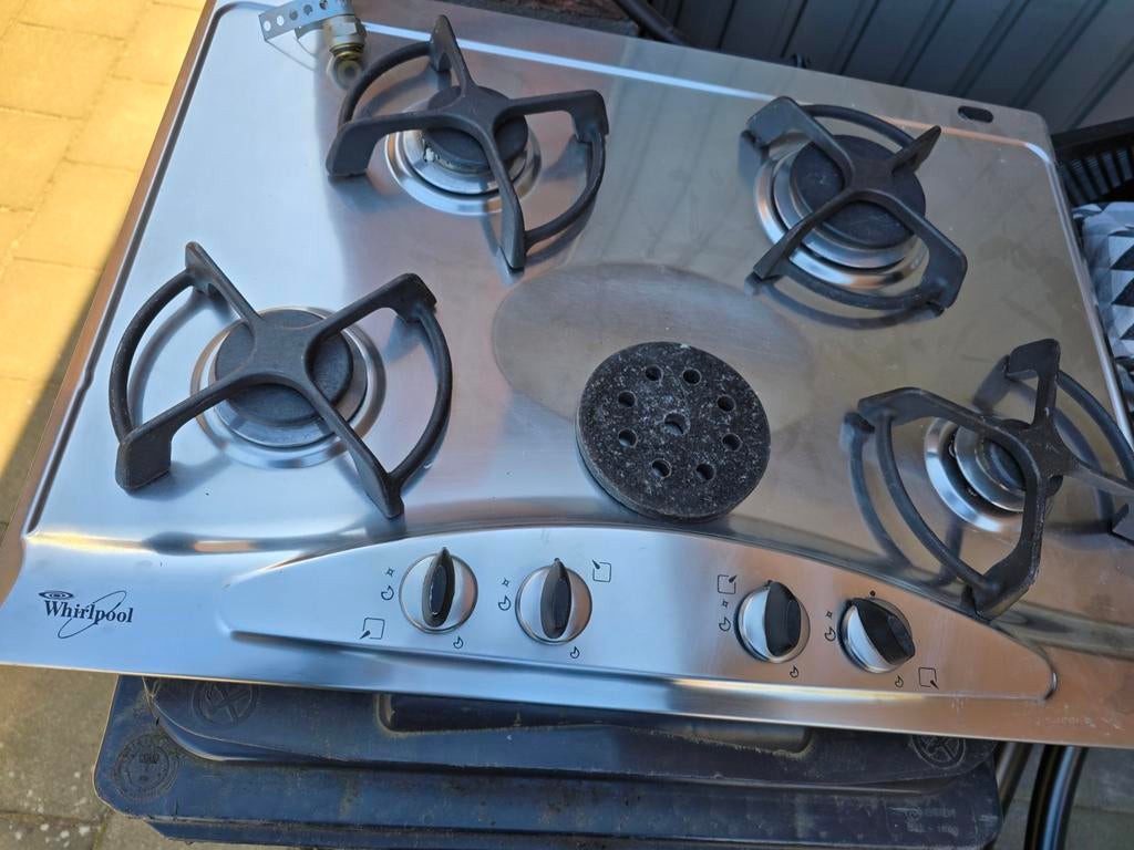 Whirlpool gasfornuis - Gebruikt, werkt goed, Witgoed en Apparatuur, Kookplaten, Gebruikt, Vrijstaand, Gas, 4 kookzones, Ophalen of Verzenden