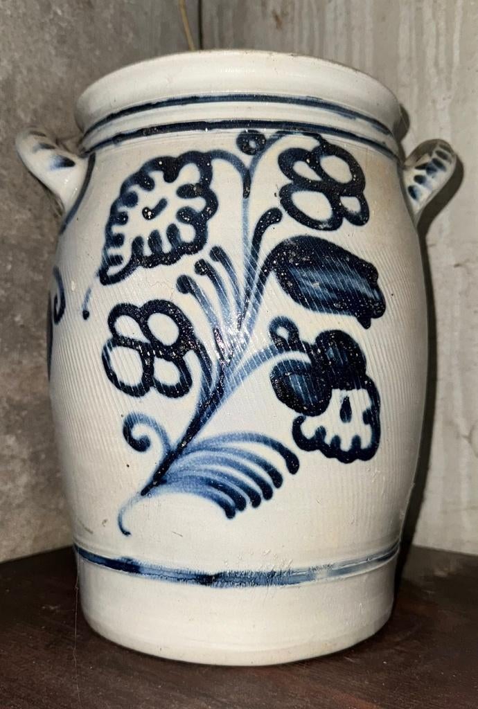 Grote Antieke Keulse Pot 30 cm hoog - Grijs/Blauw Steengoed, Antiek en Kunst, Antiek | Keramiek en Aardewerk, Ophalen