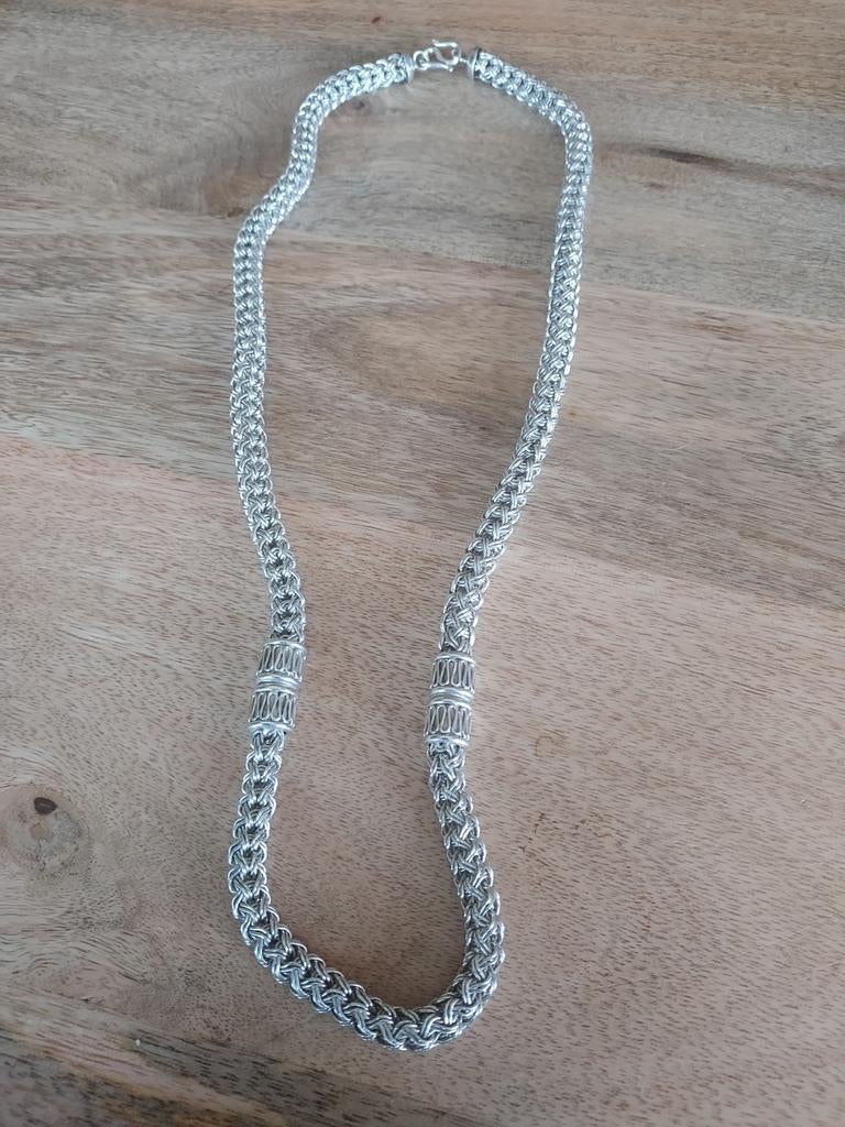 Zeer aparte zilveren ketting - 68 cm, 9 mm dik, 148.81 gram, Ophalen, Gebruikt, Zilver, Zilver